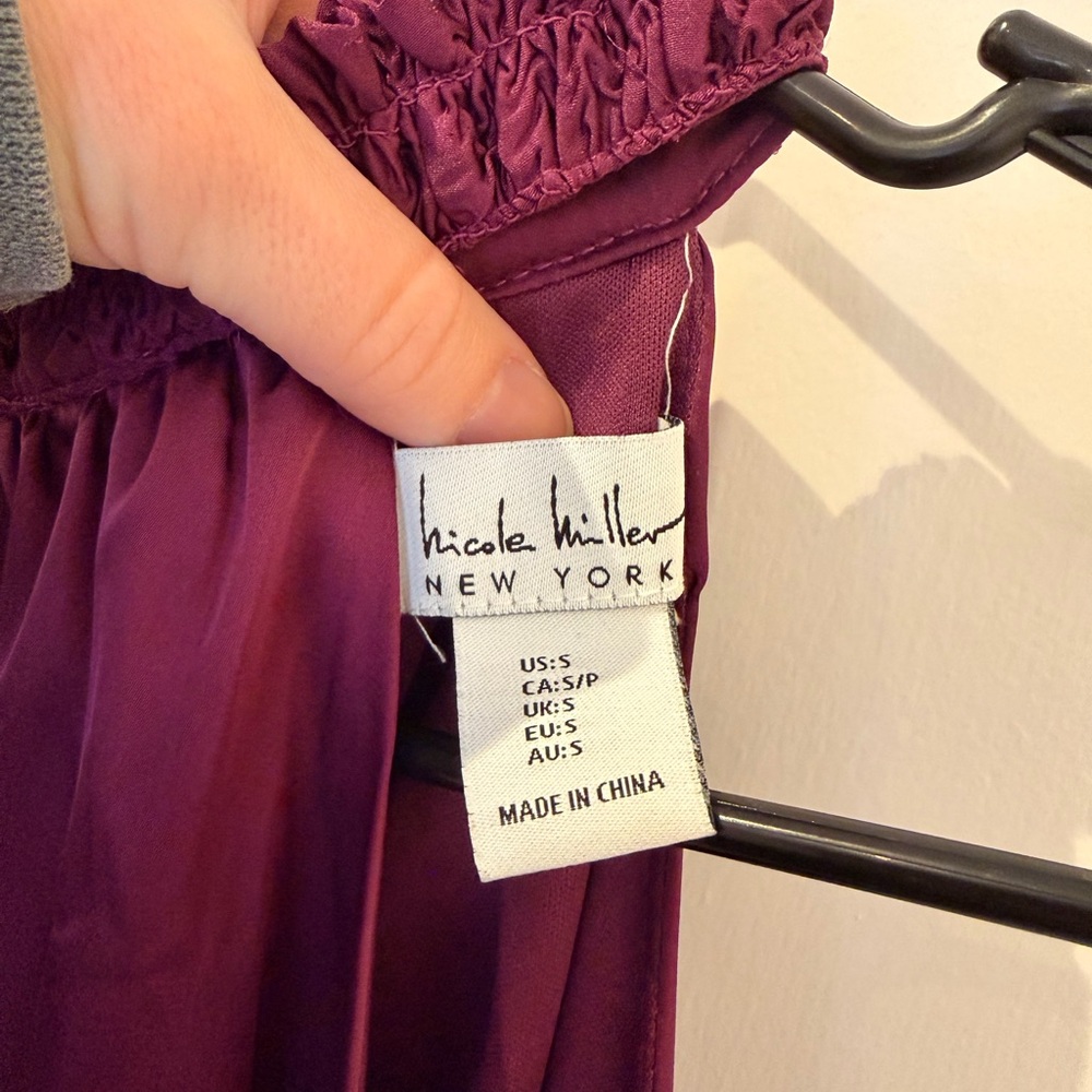 Nicole Miller Silk Purple Halter Midi Dress - Picture 4 of 6
